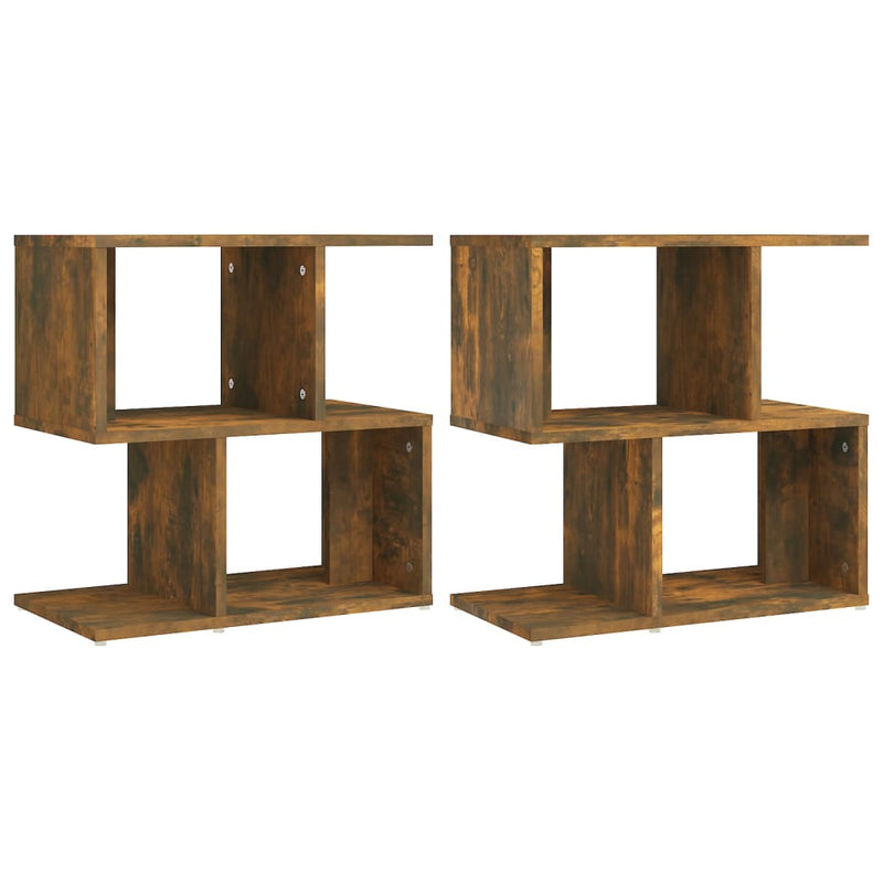 vidaXL 2 db füstös tölgy színű szerelt fa éjjeliszekrény 50x30x51,5 cm