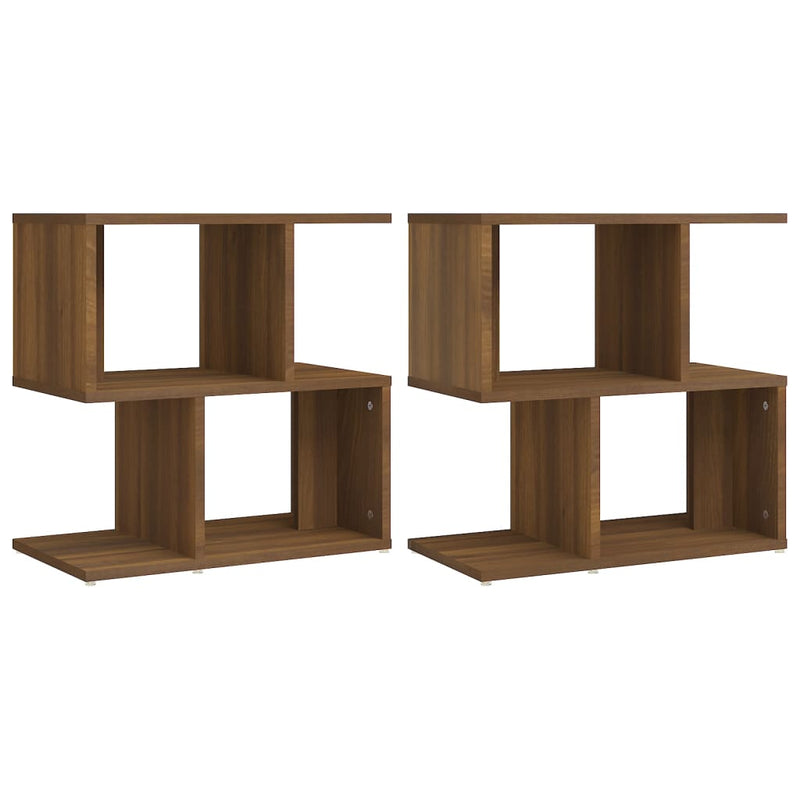 vidaXL 2 db barna tölgy színű szerelt fa éjjeliszekrény 50x30x51,5 cm