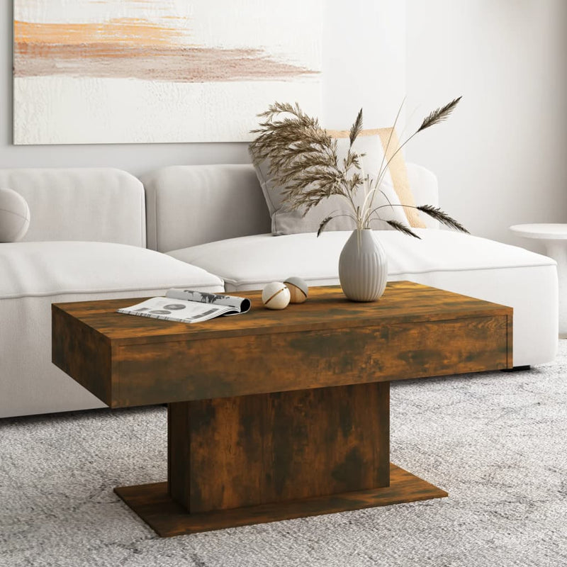 vidaXL füstös tölgy színű szerelt fa dohányzóasztal 96 x 50 x 45 cm