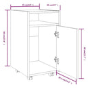 vidaXL barna tölgy színű szerelt fa kisszekrény kerekekkel 33x38x60 cm