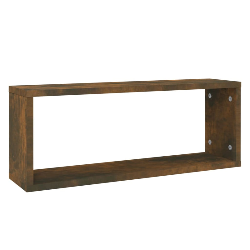 vidaXL 2 db füstös tölgy színű szerelt fa fali kockapolc 60x15x23 cm
