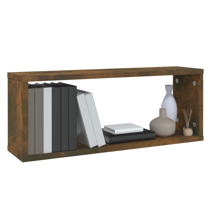 vidaXL 2 db füstös tölgy színű szerelt fa fali kockapolc 60x15x23 cm
