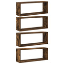 vidaXL 4 db füstös tölgy színű szerelt fa fali kockapolc 60x15x23 cm