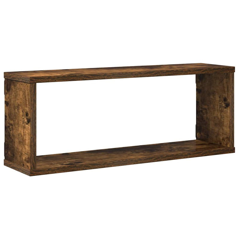 vidaXL 4 db füstös tölgy színű szerelt fa fali kockapolc 60x15x23 cm