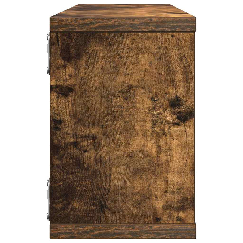 vidaXL 4 db füstös tölgy színű szerelt fa fali kockapolc 60x15x23 cm