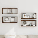 vidaXL 4 db füstös tölgy színű szerelt fa fali kockapolc 60x15x23 cm