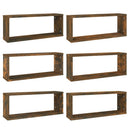 vidaXL 6 db füstös tölgy színű szerelt fa fali kockapolc 60x15x23 cm