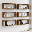 vidaXL 6 db füstös tölgy színű szerelt fa fali kockapolc 60x15x23 cm