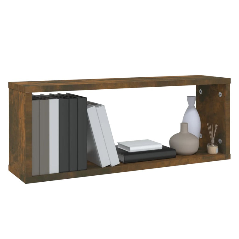 vidaXL 6 db füstös tölgy színű szerelt fa fali kockapolc 60x15x23 cm