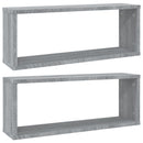 vidaXL 2 db szürke sonoma színű szerelt fa fali kockapolc 60x15x23 cm