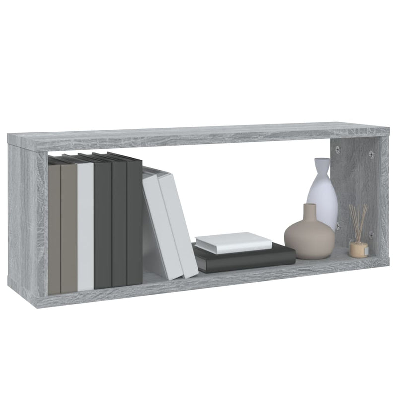 vidaXL 6 db szürke sonoma színű szerelt fa fali kockapolc 60x15x23 cm