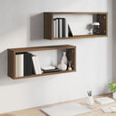 vidaXL 2 db barna tölgy színű szerelt fa fali kockapolc 60x15x23 cm