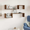 vidaXL 2 db füstös tölgy színű szerelt fa fali polc 100 x 15 x 20 cm