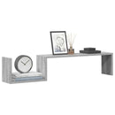vidaXL 2 db szürke sonoma színű szerelt fa fali polc 100 x 15 x 20 cm