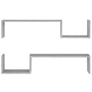 vidaXL 2 db szürke sonoma színű szerelt fa fali polc 100 x 15 x 20 cm