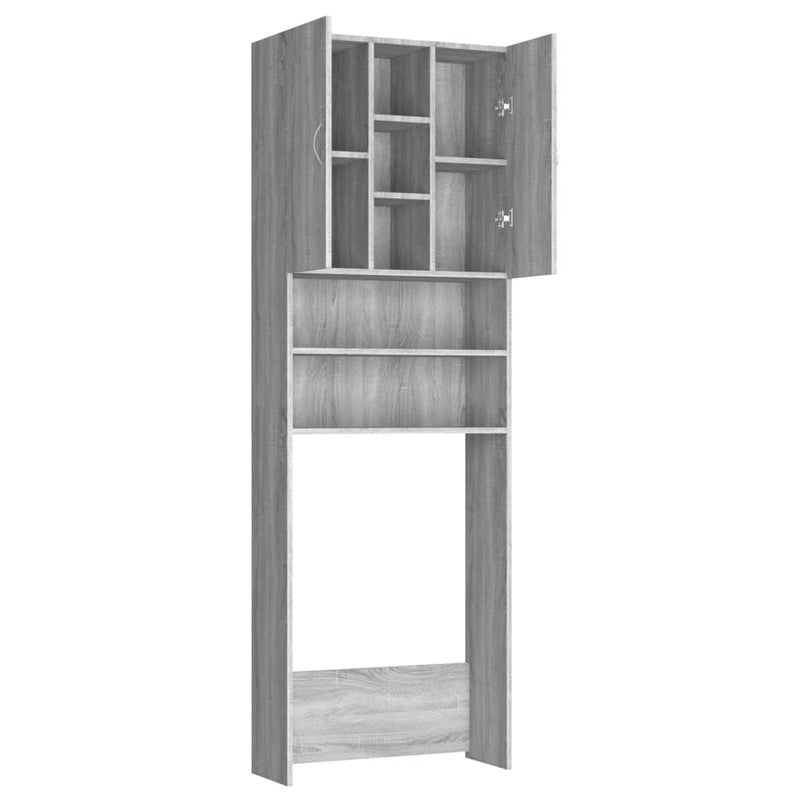 vidaXL szürke sonoma színű mosógépszekrény 64 x 25,5 x 190 cm