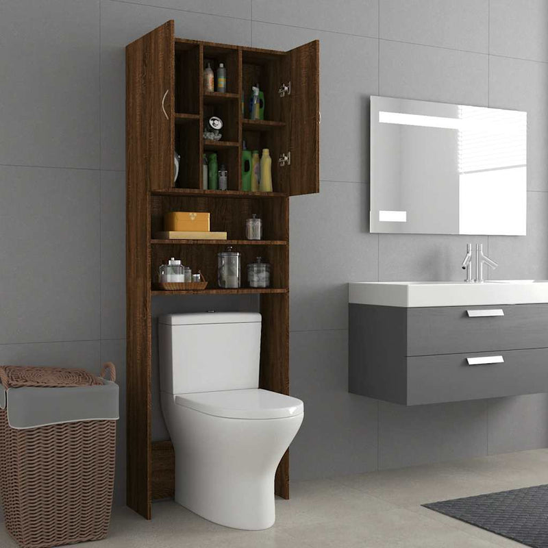 vidaXL barna tölgy színű mosógépszekrény 64 x 25,5 x 190 cm
