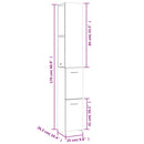 vidaXL füstös tölgy színű szerelt fa fürdőszobaszekrény 25x26,5x170 cm