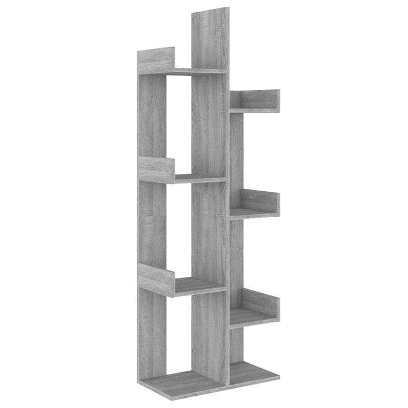 vidaXL szürke sonoma színű szerelt fa könyvszekrény 48 x 25,5 x 140 cm
