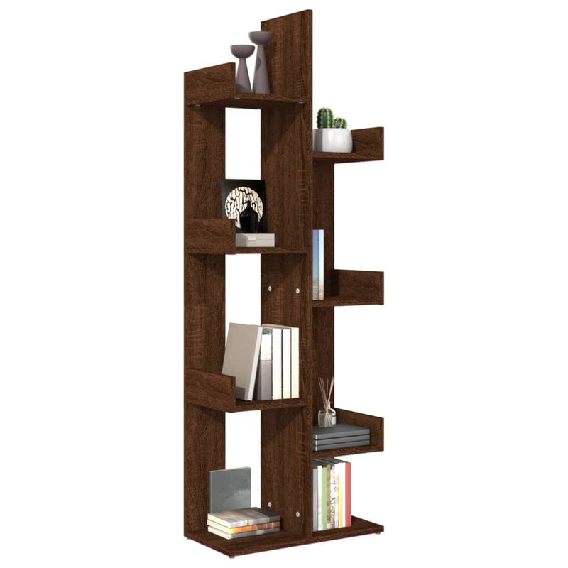 vidaXL barna tölgy színű szerelt fa könyvszekrény 48 x 25,5 x 140 cm