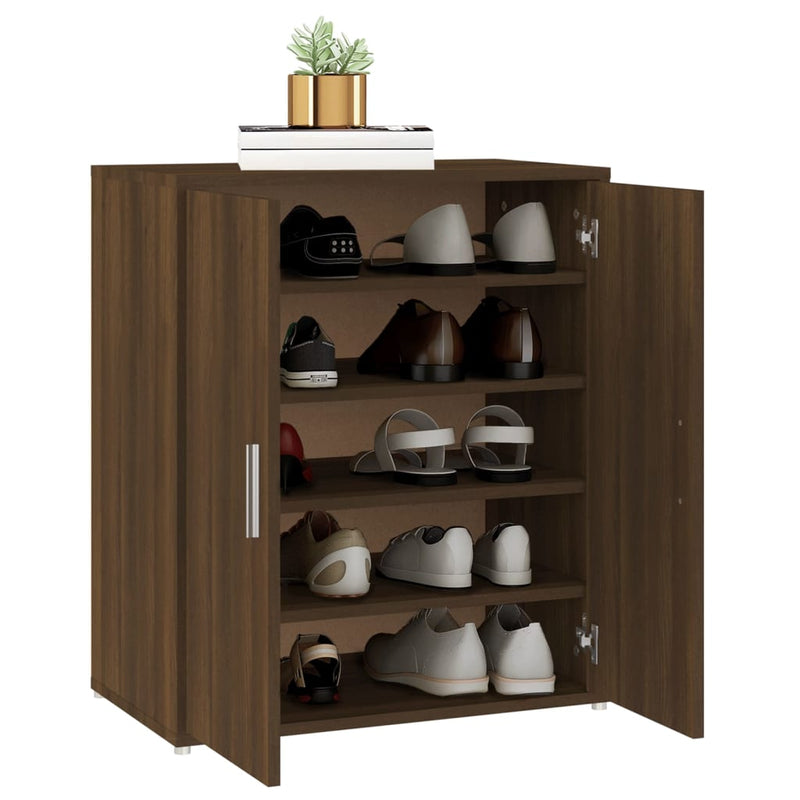 vidaXL barna tölgyszínű szerelt fa cipősszekrény 60 x 35 x 70 cm
