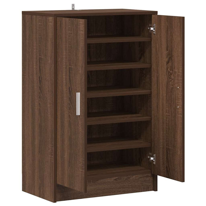 vidaXL barna tölgyszínű szerelt fa cipősszekrény 60 x 35 x 92 cm