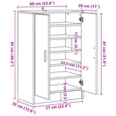 vidaXL barna tölgyszínű szerelt fa cipősszekrény 60 x 35 x 92 cm