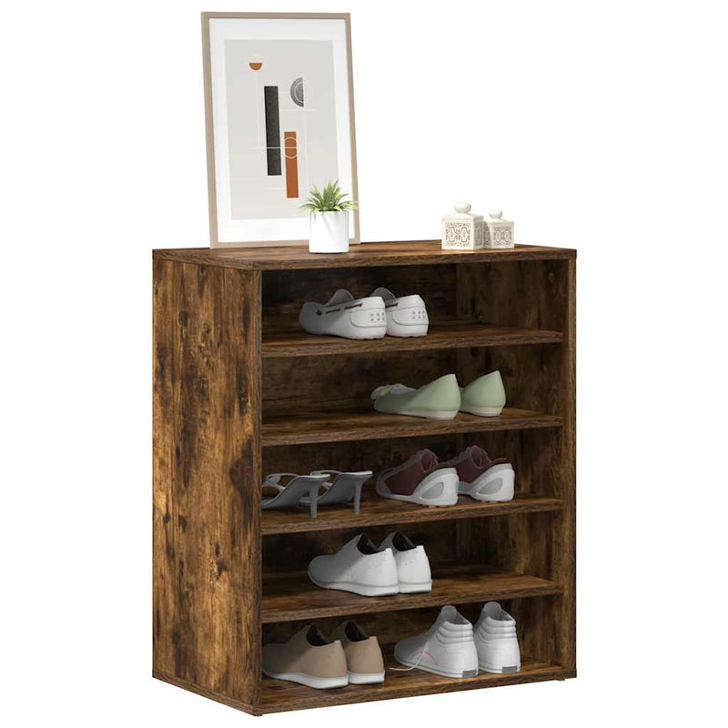 vidaXL füstös tölgy színű szerelt fa cipősszekrény 60 x 35 x 70 cm