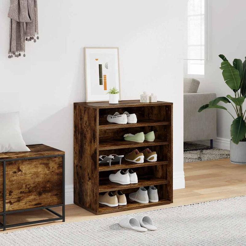 vidaXL füstös tölgy színű szerelt fa cipősszekrény 60 x 35 x 70 cm