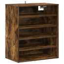 vidaXL Cipőtartók 60 x 35 x 70 cm Füstös Tölgy Cipőtároló