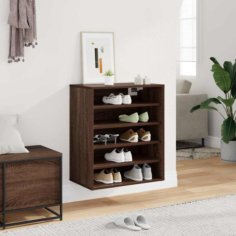 vidaXL barna tölgyszínű szerelt fa cipősszekrény 60 x 35 x 70 cm