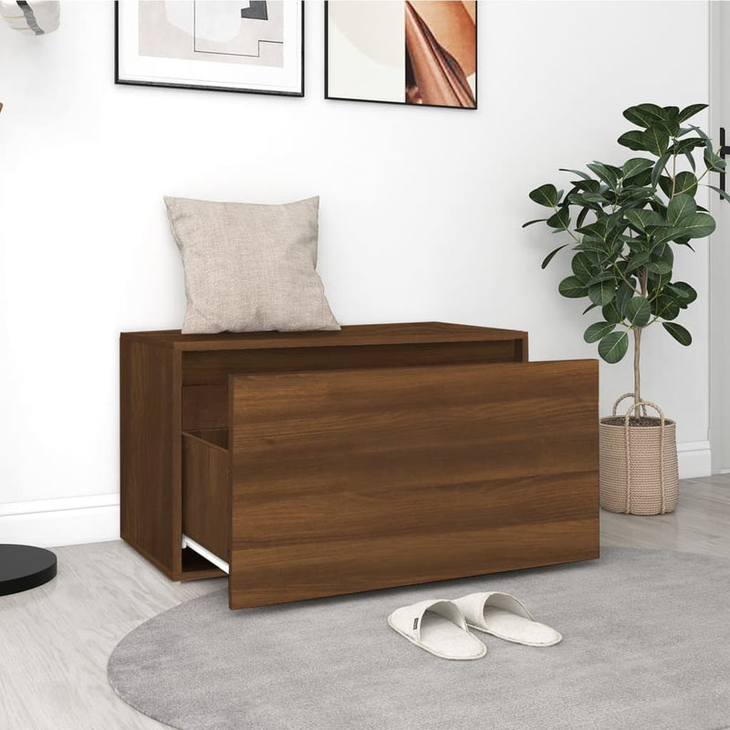 vidaXL barna tölgyszínű szerelt fa előszobapad 80 x 40 x 45 cm