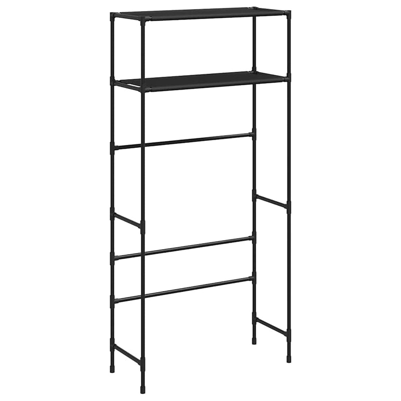 vidaXL 2 szintes fekete vas mosógép feletti tárolóállvány 69x28x143 cm