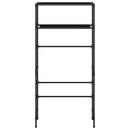 vidaXL 2 szintes fekete vas mosógép feletti tárolóállvány 69x28x143 cm