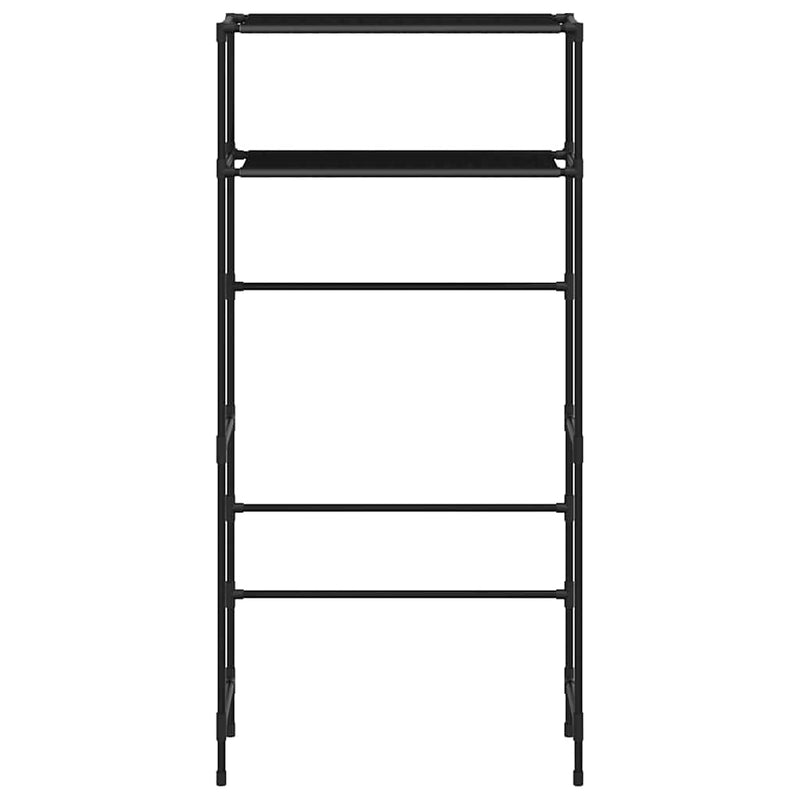vidaXL 2 szintes fekete vas mosógép feletti tárolóállvány 69x28x143 cm
