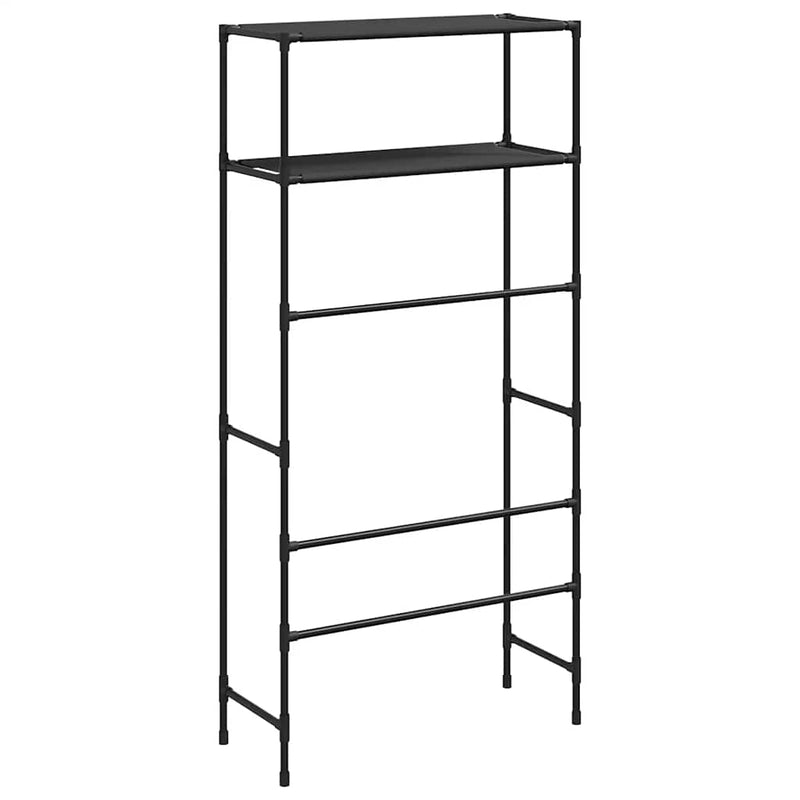 vidaXL 2 szintes fekete vas mosógép feletti tárolóállvány 69x28x143 cm