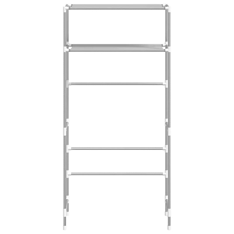 vidaXL 2 szintes szürke vas mosógép feletti tárolóállvány 69x28x143 cm