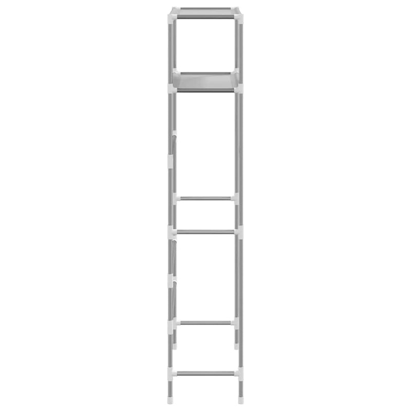 vidaXL 2 szintes szürke vas mosógép feletti tárolóállvány 69x28x143 cm