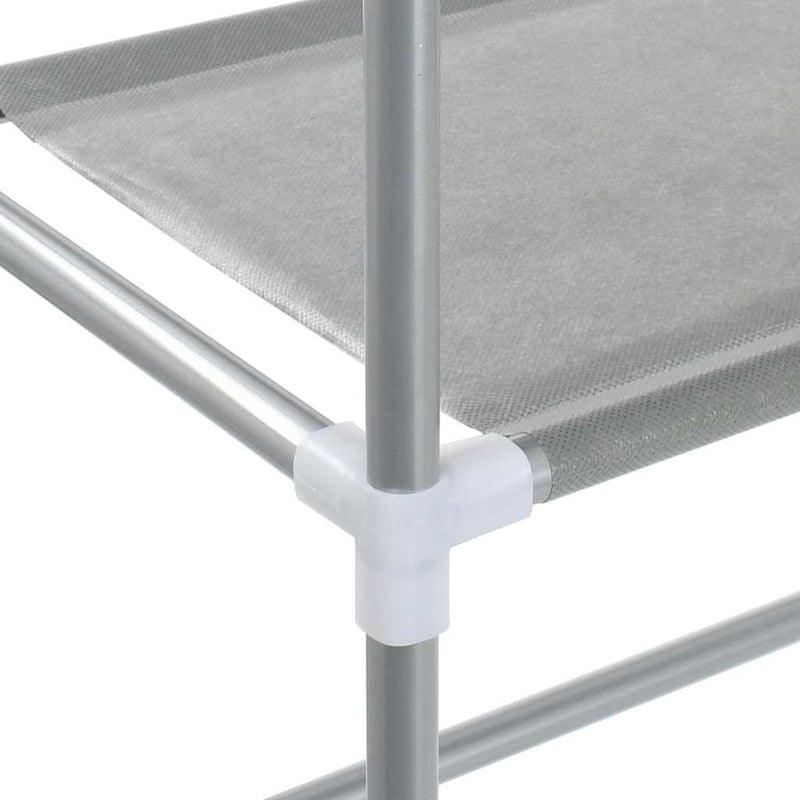 vidaXL 2 szintes szürke vas mosógép feletti tárolóállvány 69x28x143 cm