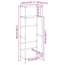 vidaXL 2 szintes fekete vas WC feletti tárolóállvány 53,5x28x143 cm