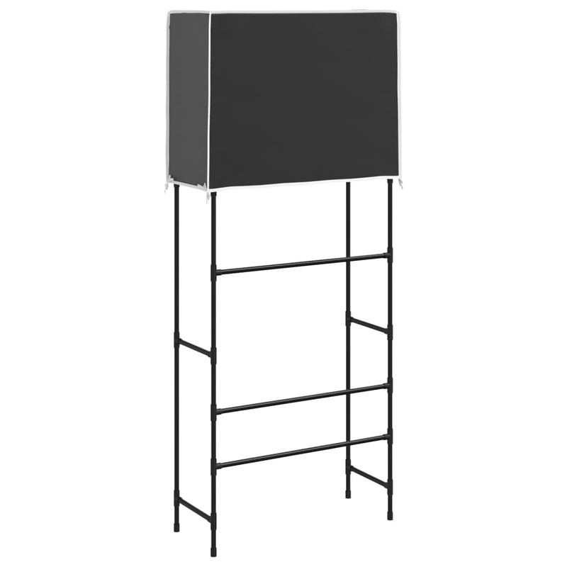 vidaXL 2 szintes fekete mosógép feletti tárolóállvány 71x29,5x170,5 cm