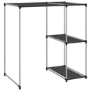 vidaXL 2 szintes fekete mosógép feletti tárolóállvány 87x55x90,5 cm
