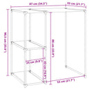 vidaXL 2 szintes szürke mosógép feletti tárolóállvány 87x55x90,5 cm