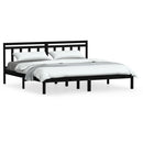 vidaXL fekete tömör fenyőfa ágykeret 200 x 200 cm