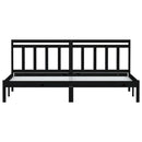 vidaXL fekete tömör fenyőfa ágykeret 200 x 200 cm