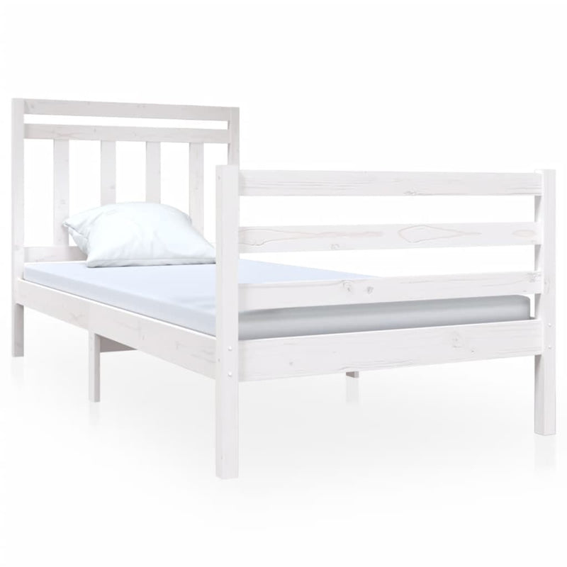 vidaXL fehér tömör fa ágykeret 90 x 190 cm (Single)