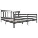 vidaXL szürke tömör fa ágykeret 200 x 200 cm