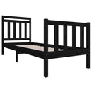 vidaXL fekete tömör fa ágykeret 75 x 190 cm (Small Single)