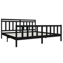 vidaXL fekete tömör fa ágykeret 200 x 200 cm