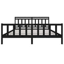 vidaXL fekete tömör fa ágykeret 200 x 200 cm